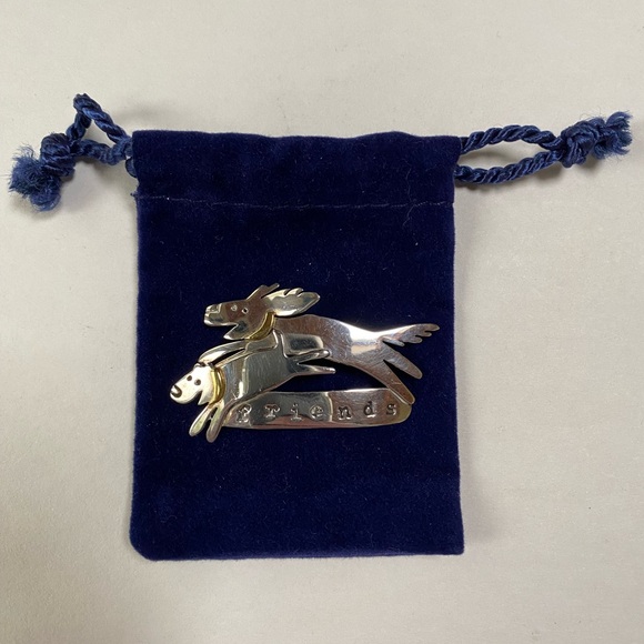 Far Fetched “Friends” Sterling Silver Pin - Picture 2 of 5